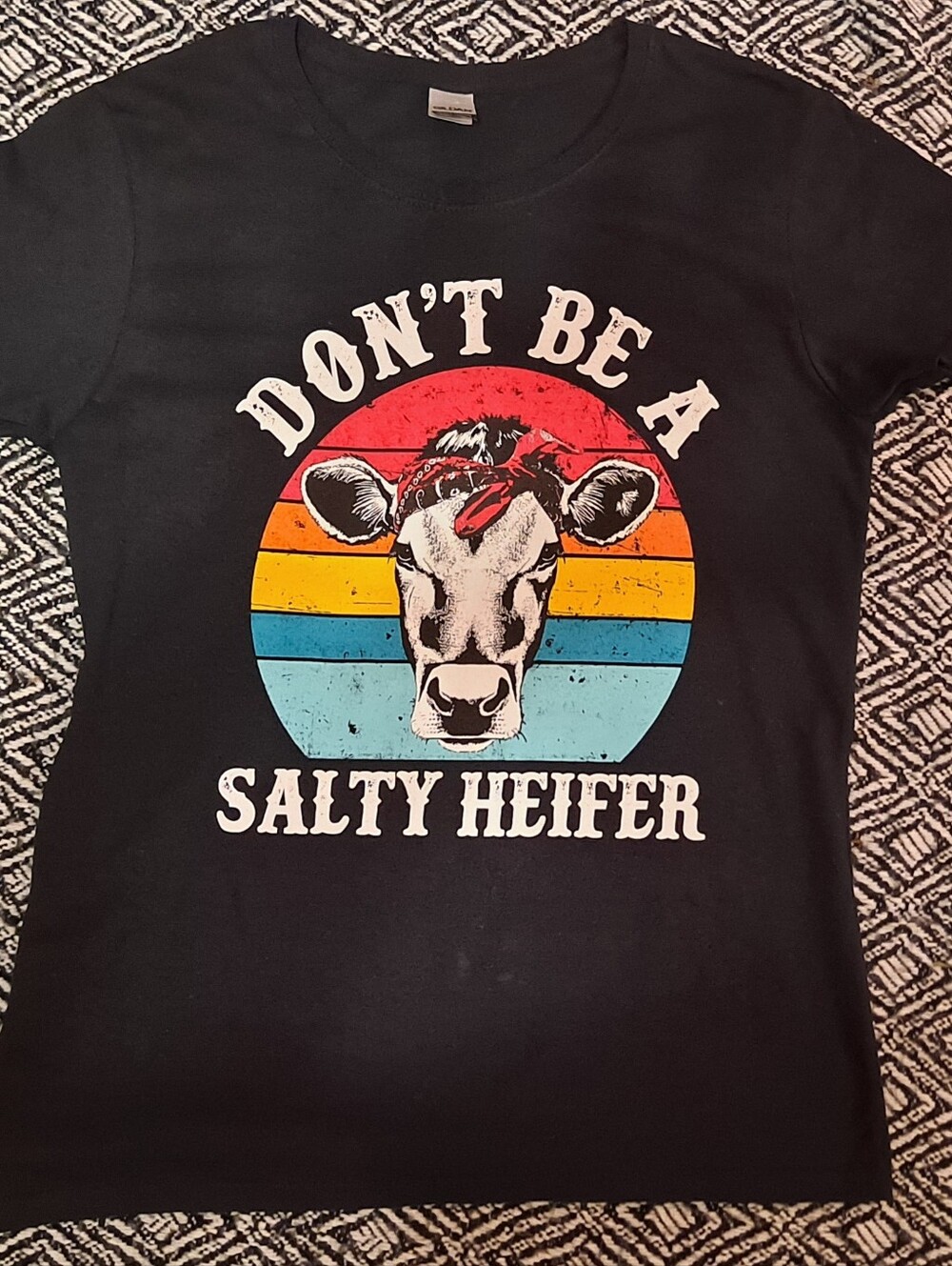 Don't Be a Salty Heifer Women's Black Graphic Tee